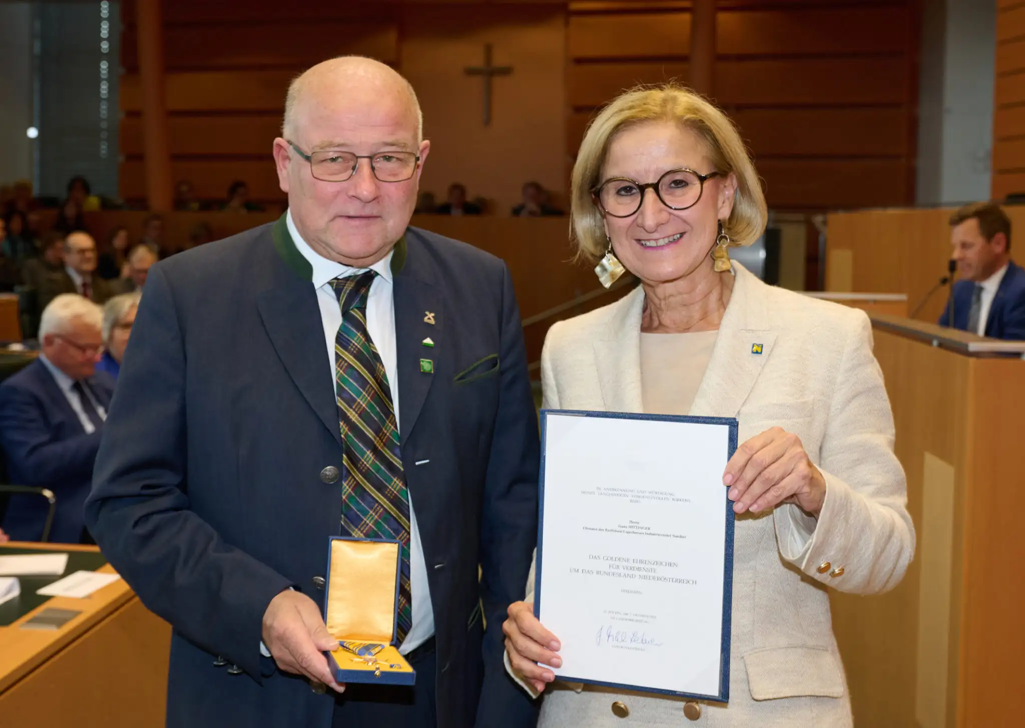 Franz Hittinger gemeinsam Mit Landeshauptfrau Johanna Mikl-Leitner