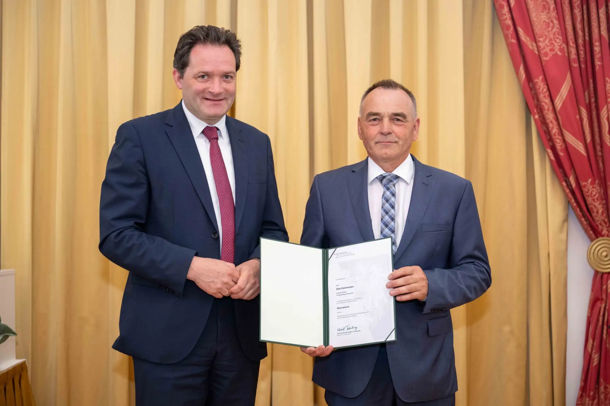 Alois Fleischanderl gemeinsam mit Bundesminister Norbert Totschnig